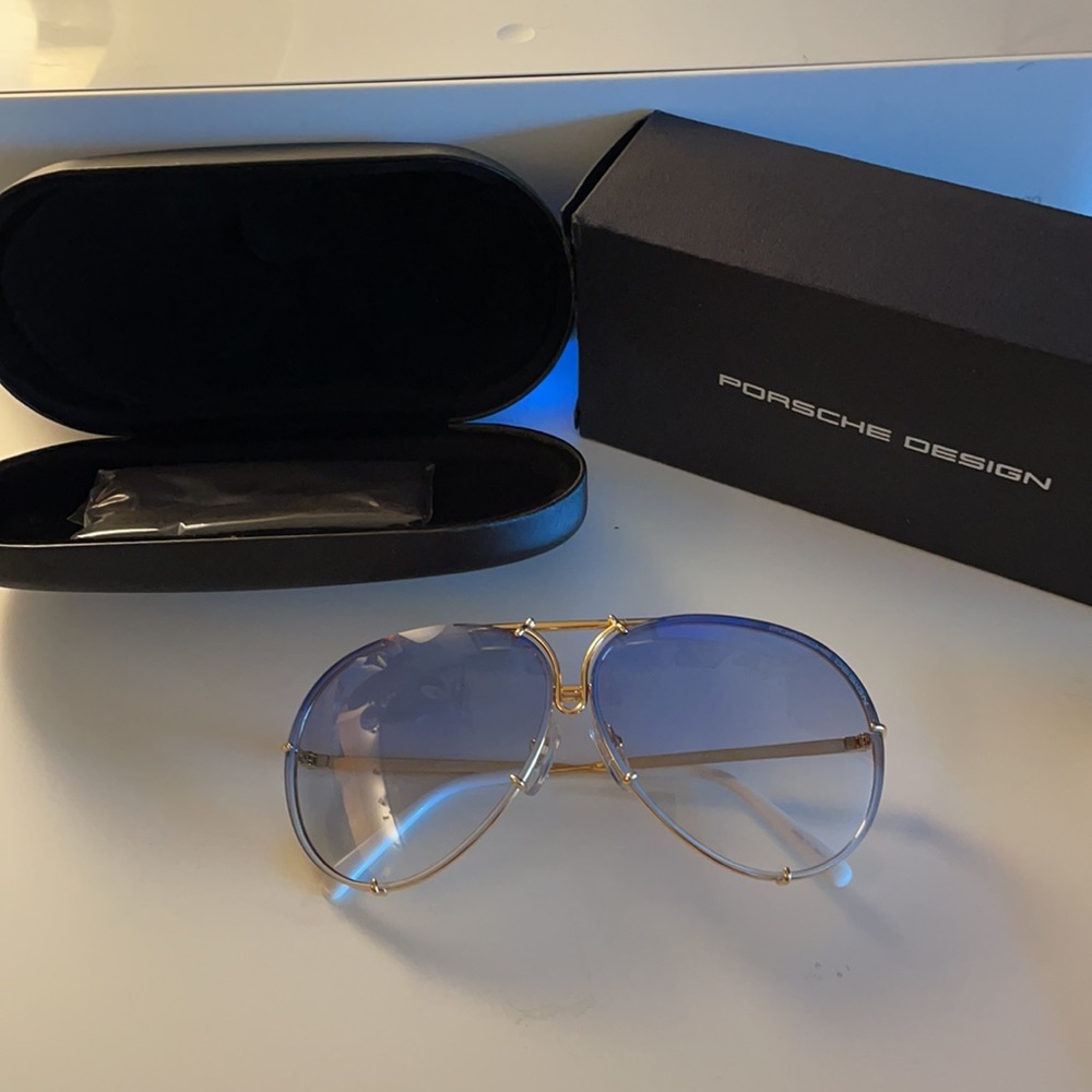 Porsche Design  P8478 Oversized Aviator Sunglasses. Extra lenses.